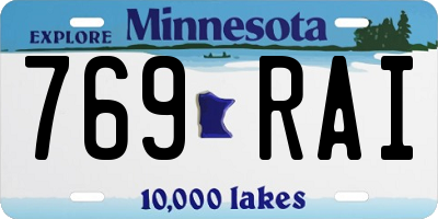 MN license plate 769RAI