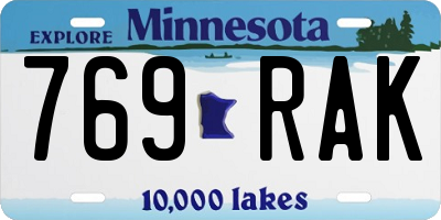 MN license plate 769RAK