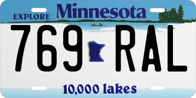 MN license plate 769RAL