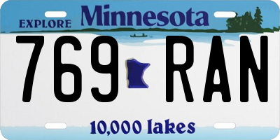MN license plate 769RAN