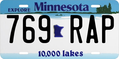 MN license plate 769RAP