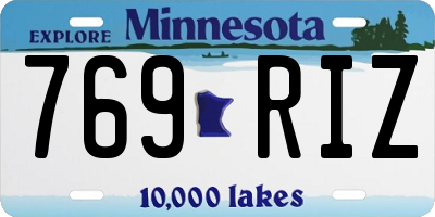 MN license plate 769RIZ