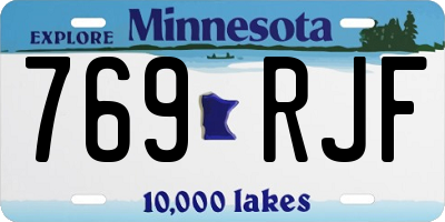 MN license plate 769RJF