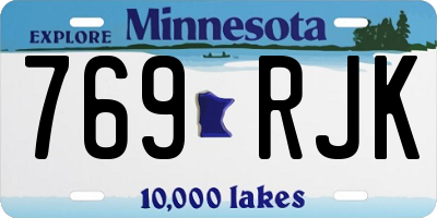 MN license plate 769RJK