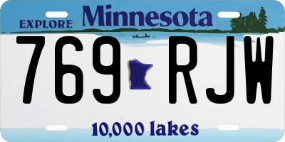 MN license plate 769RJW