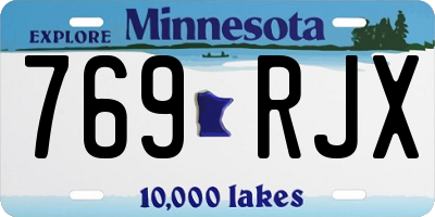 MN license plate 769RJX