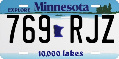 MN license plate 769RJZ