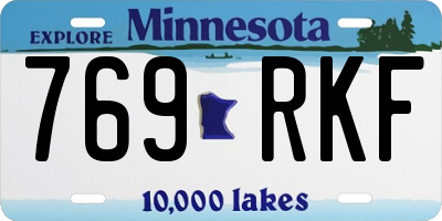MN license plate 769RKF