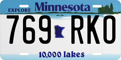 MN license plate 769RKO