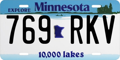 MN license plate 769RKV