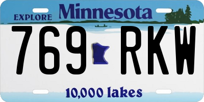 MN license plate 769RKW