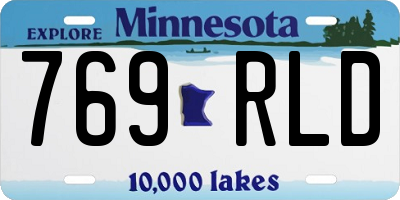 MN license plate 769RLD