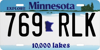 MN license plate 769RLK