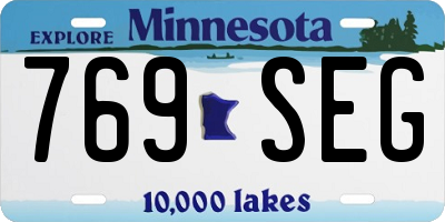 MN license plate 769SEG