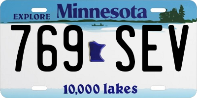 MN license plate 769SEV