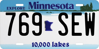 MN license plate 769SEW