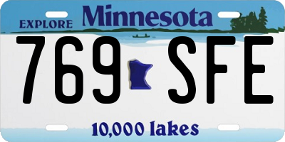 MN license plate 769SFE