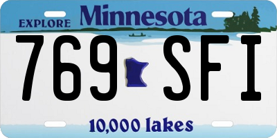 MN license plate 769SFI