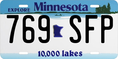 MN license plate 769SFP