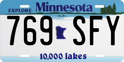 MN license plate 769SFY