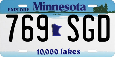 MN license plate 769SGD