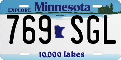 MN license plate 769SGL