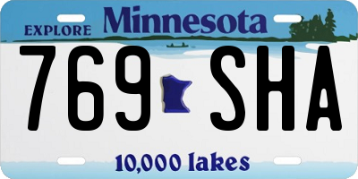MN license plate 769SHA