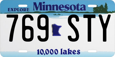 MN license plate 769STY