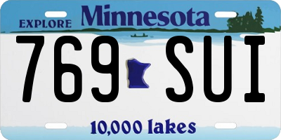 MN license plate 769SUI