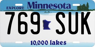 MN license plate 769SUK