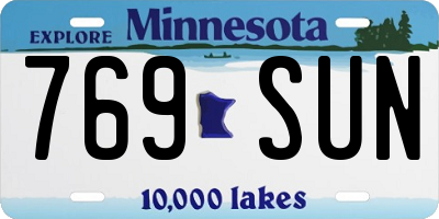 MN license plate 769SUN