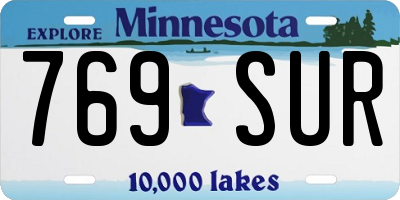 MN license plate 769SUR
