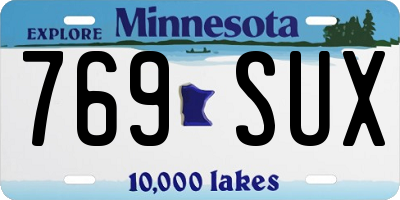 MN license plate 769SUX