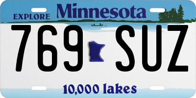 MN license plate 769SUZ