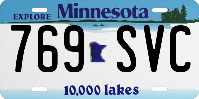 MN license plate 769SVC
