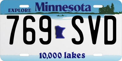 MN license plate 769SVD