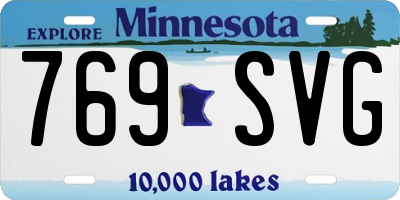MN license plate 769SVG