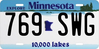 MN license plate 769SWG