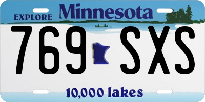 MN license plate 769SXS