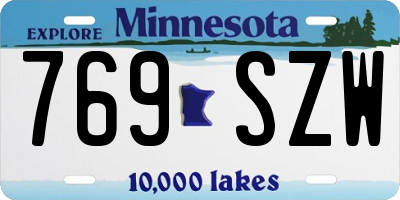 MN license plate 769SZW