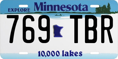 MN license plate 769TBR