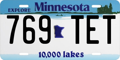 MN license plate 769TET