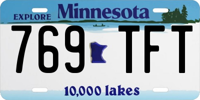 MN license plate 769TFT