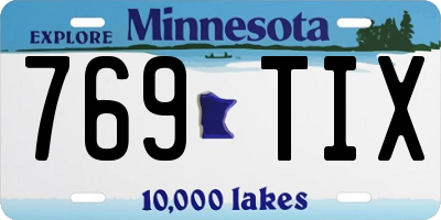 MN license plate 769TIX