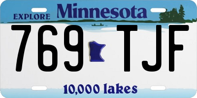 MN license plate 769TJF