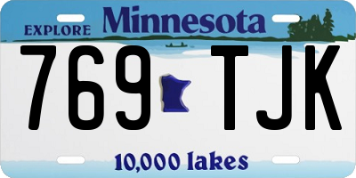 MN license plate 769TJK