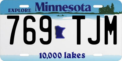 MN license plate 769TJM