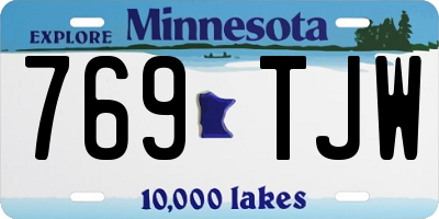 MN license plate 769TJW