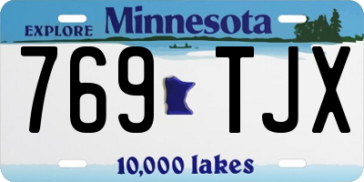 MN license plate 769TJX