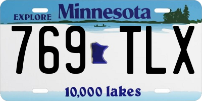MN license plate 769TLX